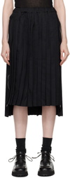 Black Comme des Garçons Black Pleated Midi Skirt