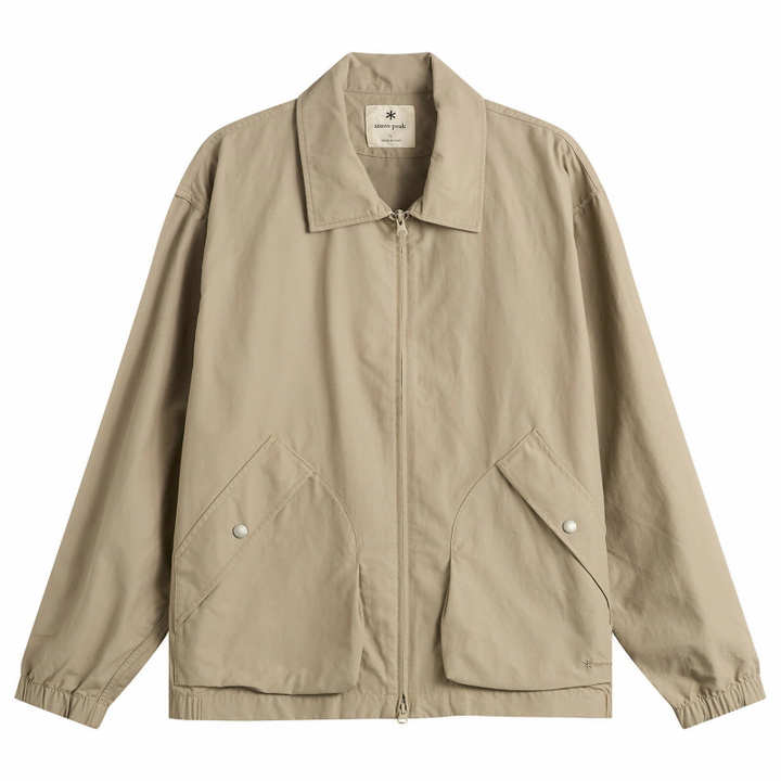 Photo: Snow Peak Men's Light Dobby Cloth Harrington Jacket in Greige