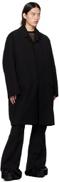 Rick Owens Black Jumbo Mac Coat