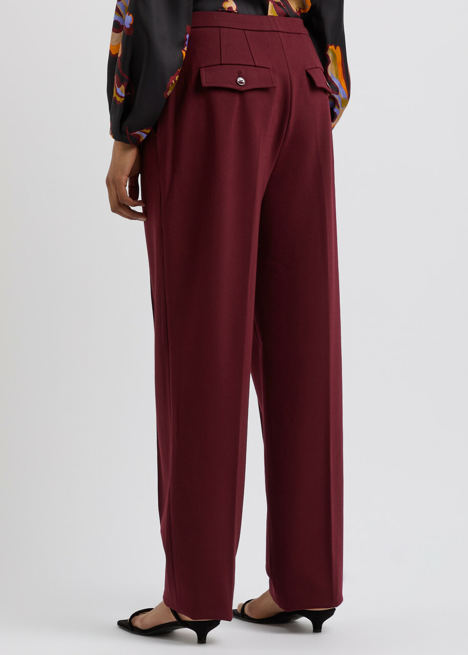 Dorothee Schumacher Emotional Essence Straight-leg Jersey Trousers Burgundy