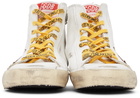 Golden Goose White & Black Francy Classic High-Top Sneakers