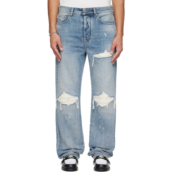 Photo: AMIRI Indigo Suede Straight MX1 Jeans