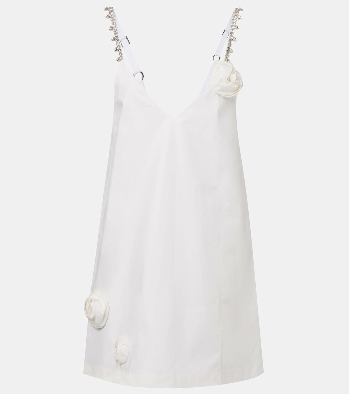 Area Embellished floral-appliqué minidress