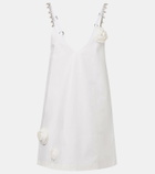 Area Embellished floral-appliqué minidress