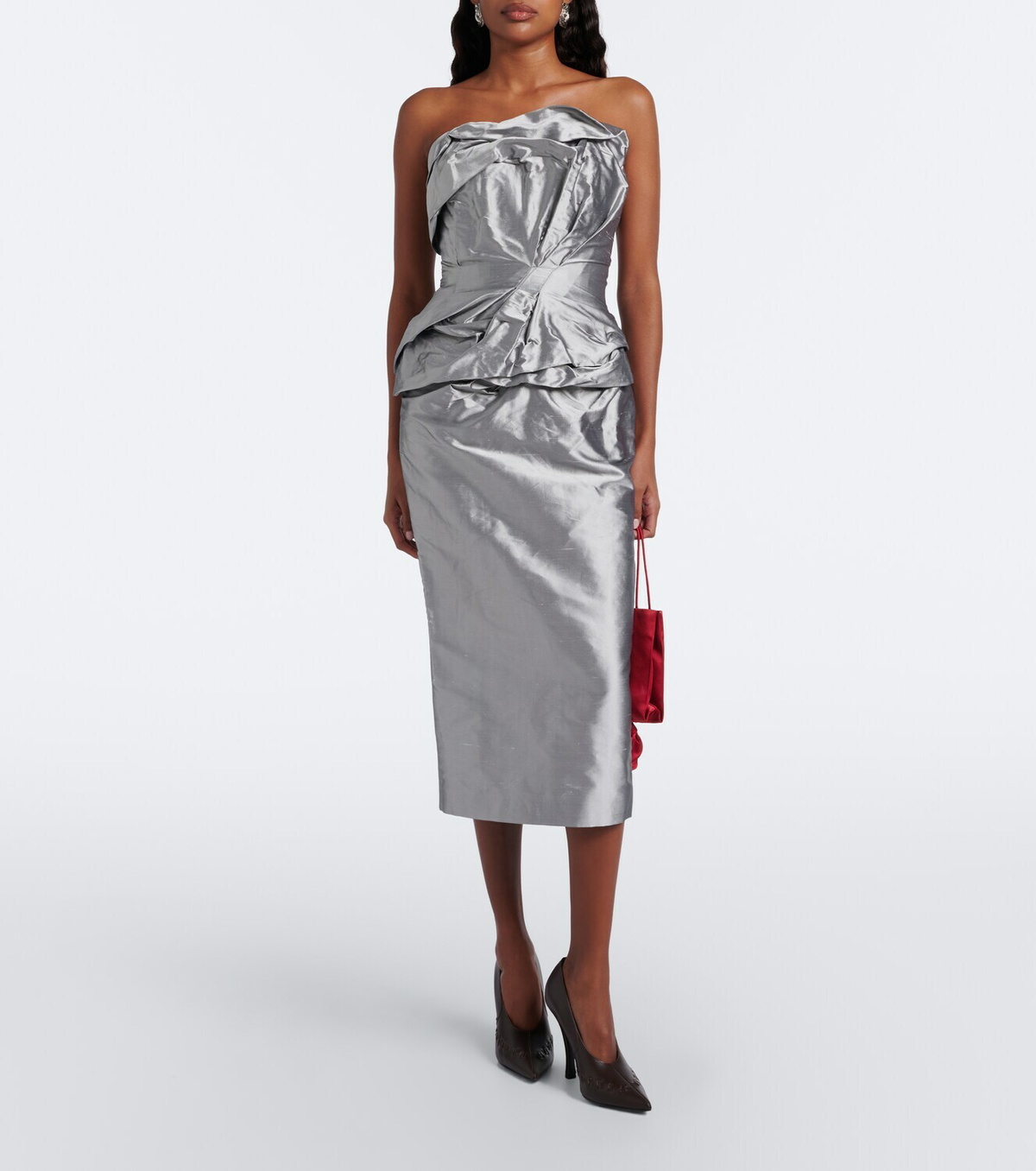 Magda Butrym Draped silk bustier dress