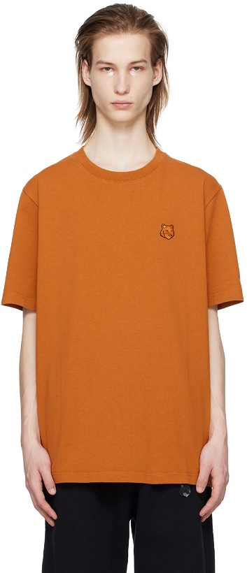 Photo: Maison Kitsuné Orange Bold Fox Head T-Shirt