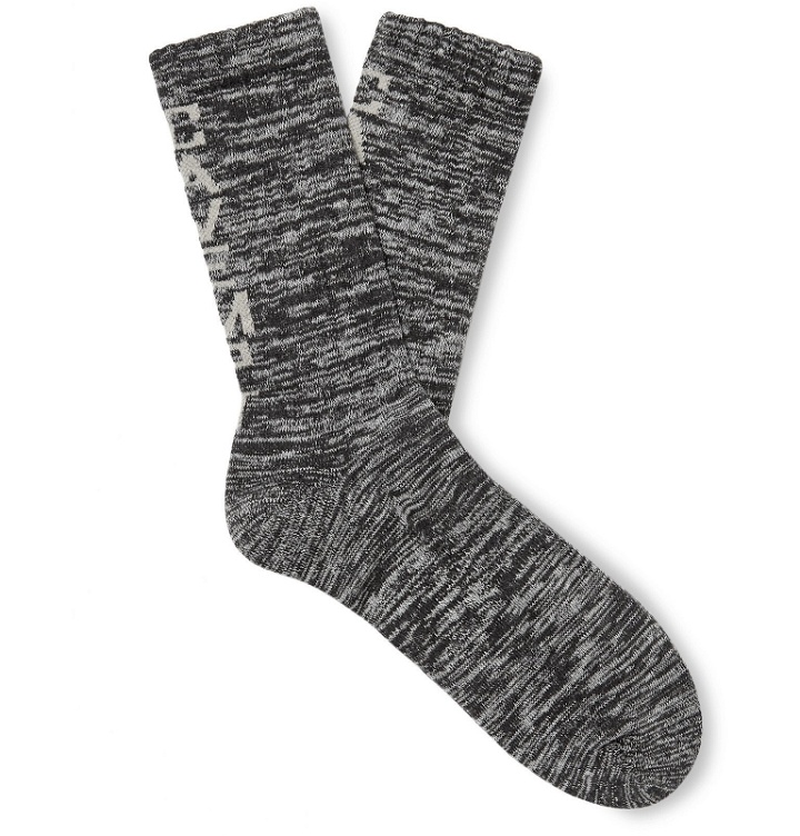Photo: Cav Empt - Logo-Intarsia Mélange Cotton-Blend Socks - Gray