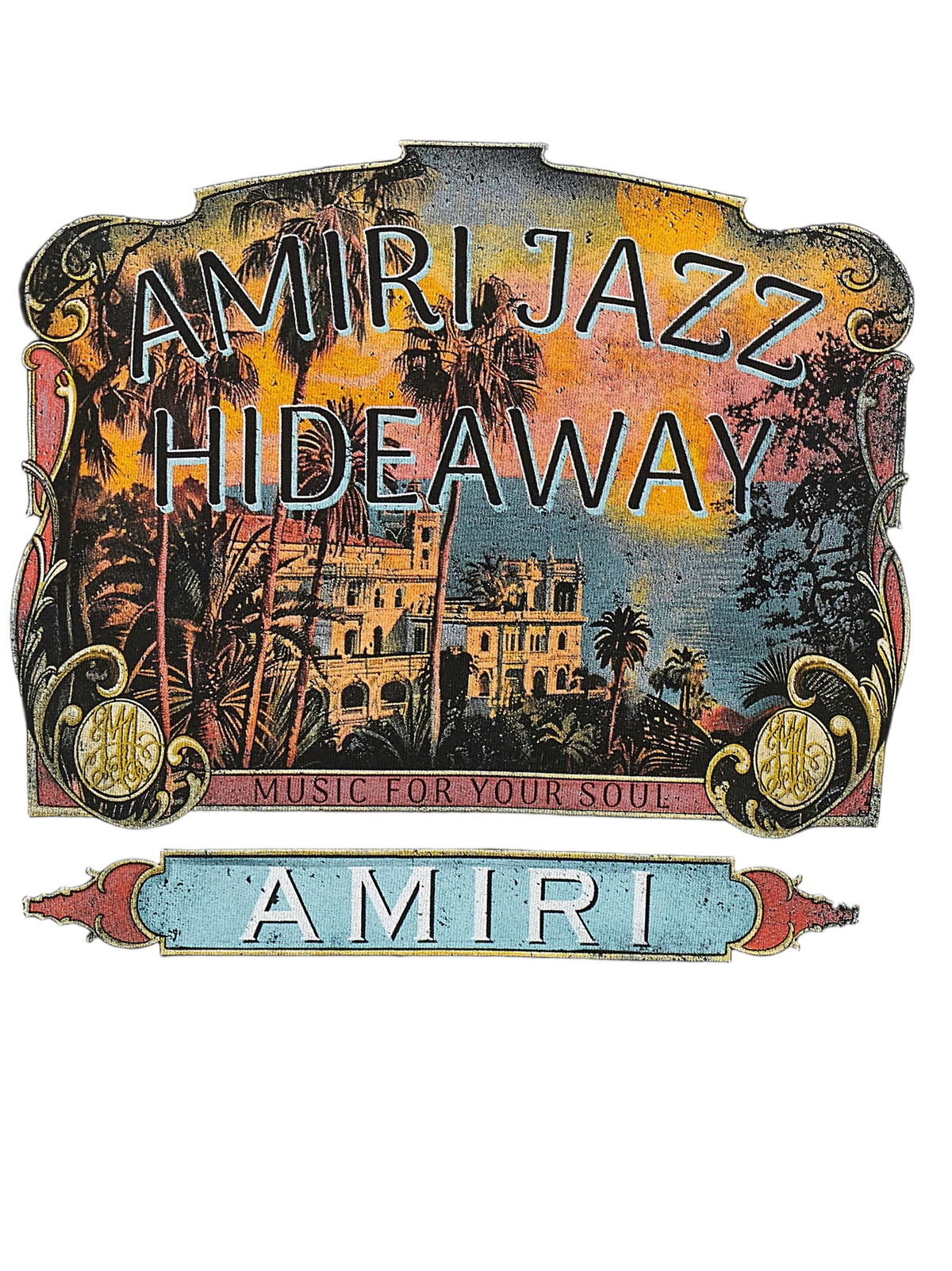 大人気★【AMIRI】Jazz Hideaway 半袖Tシャツ AMIRI JAZZ HIDEAWAY OVERSIZED TEE - Black | AMIRI