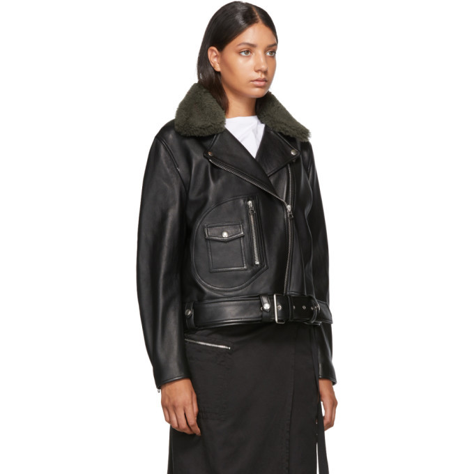 Acne Studios Black Leather Merlyn Jacket Acne Studios