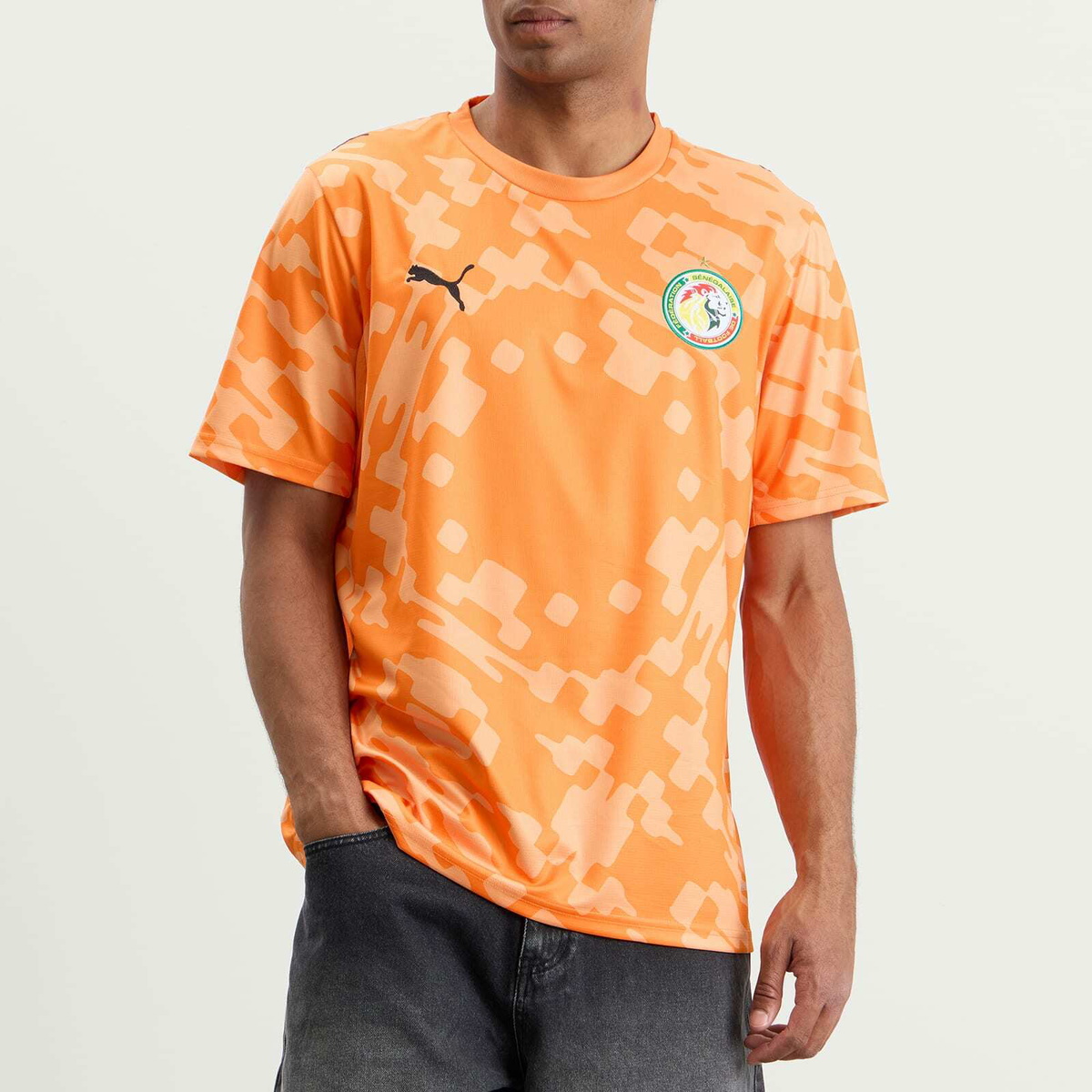 Puma Men's x FSF x Salehe Bembury Replica Match Goalkeeper Jersey in Vermillion/Puma Men's Black