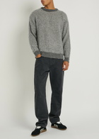 Ymc T Shape Striped Wool-blend Jumper Grey