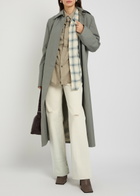 Our Legacy Capital Checked Woven Trench Coat Grey