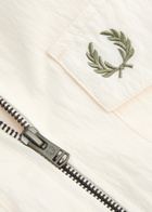 Fred Perry Logo-embroidered Crinkled Shell Overshirt Cream