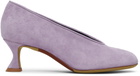 Moschino Purple Duck Suede Heels