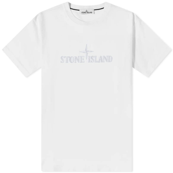 Photo: Stone Island Men's Stitches Logo Sleeve T-Shirt in White