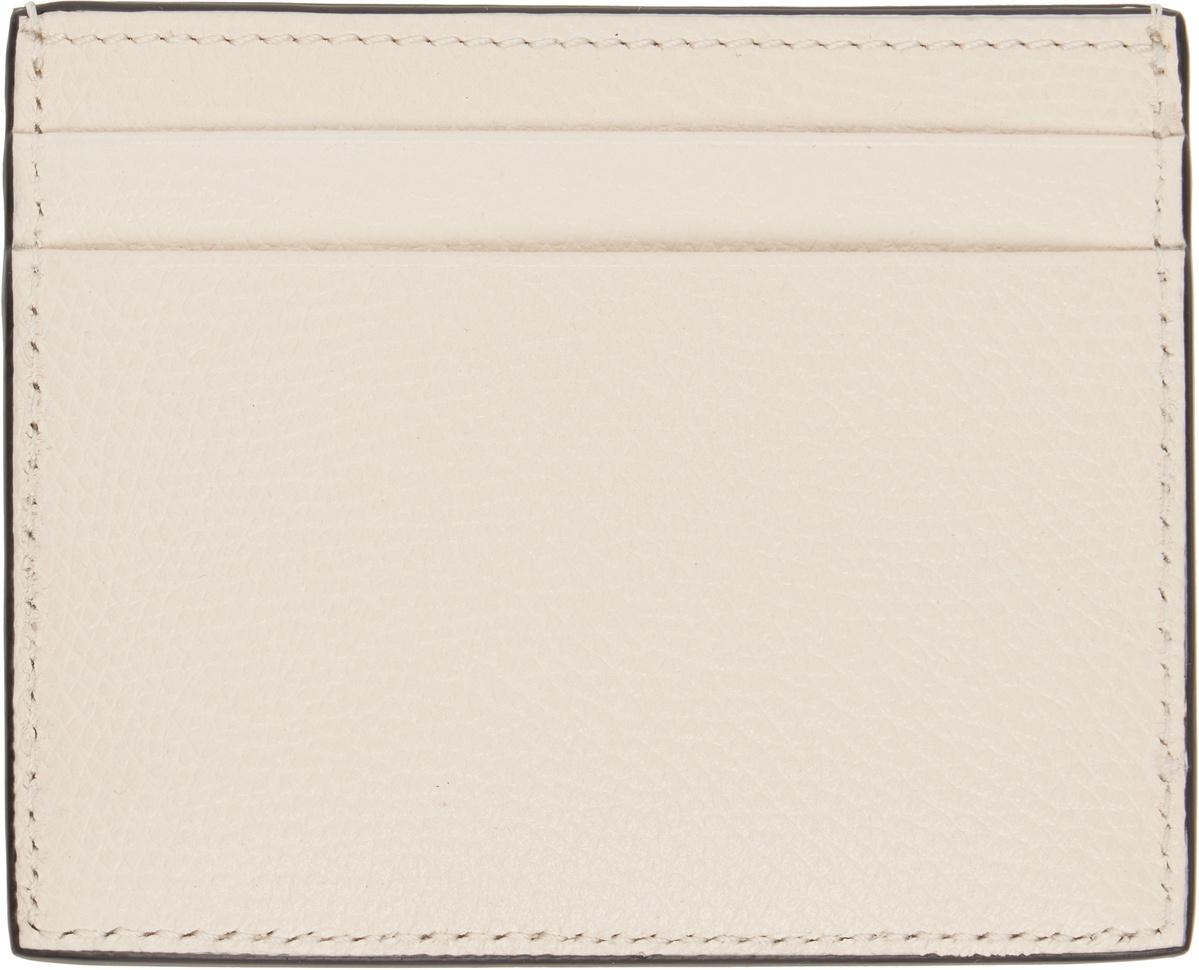 Valentino Garavani Off-White VLogo Signature Grainy Calfskin Card Holder