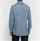 Drake's - Slim-Fit Slub Linen and Cotton-Blend Shirt - Blue