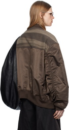 JiyongKim Brown Sun-Bleached Flight Bomber Jacket