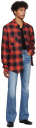 AMIRI Plaid Logo Appliqué Shirt