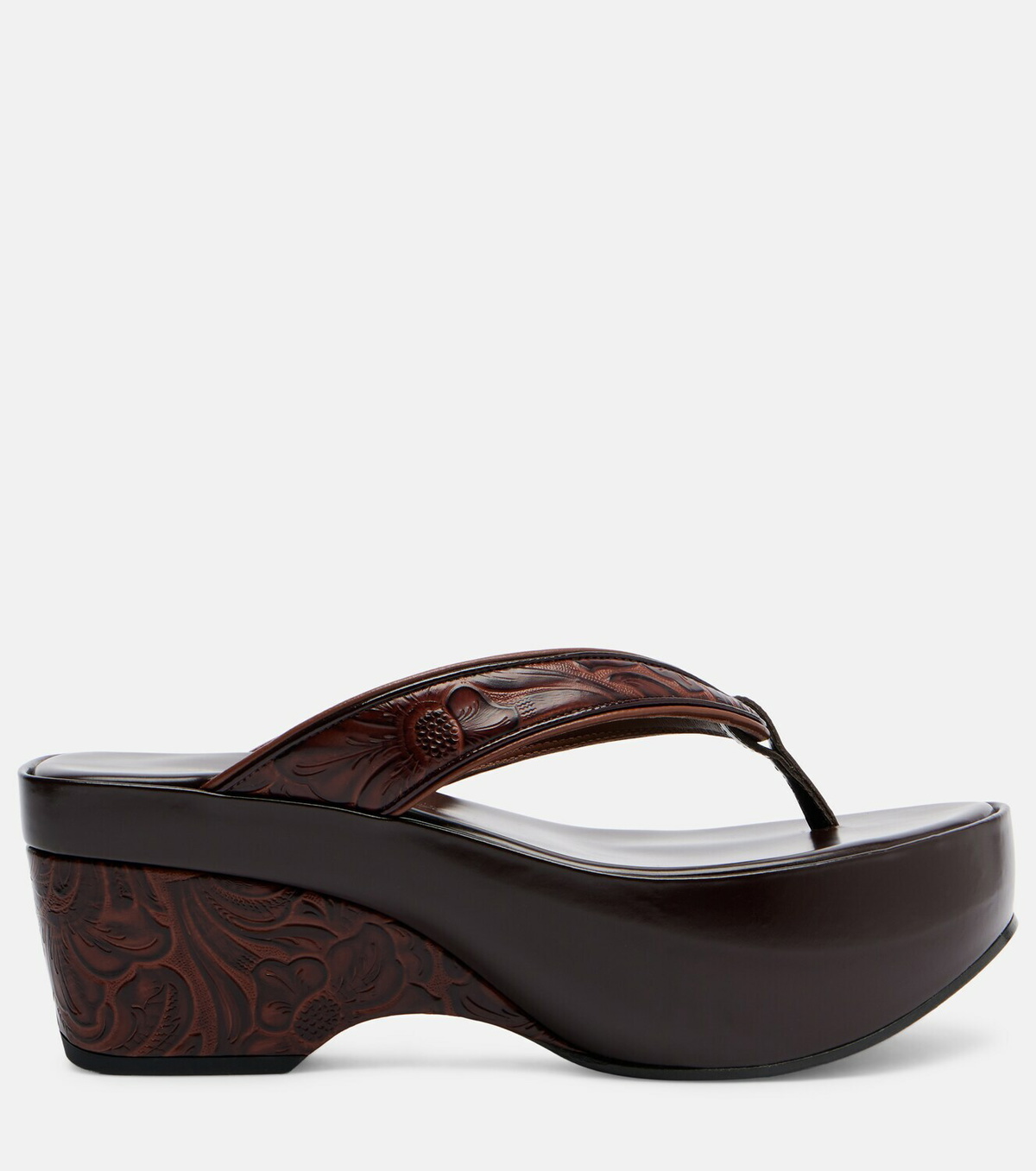 Dries Van Noten Embossed leather thong sandals