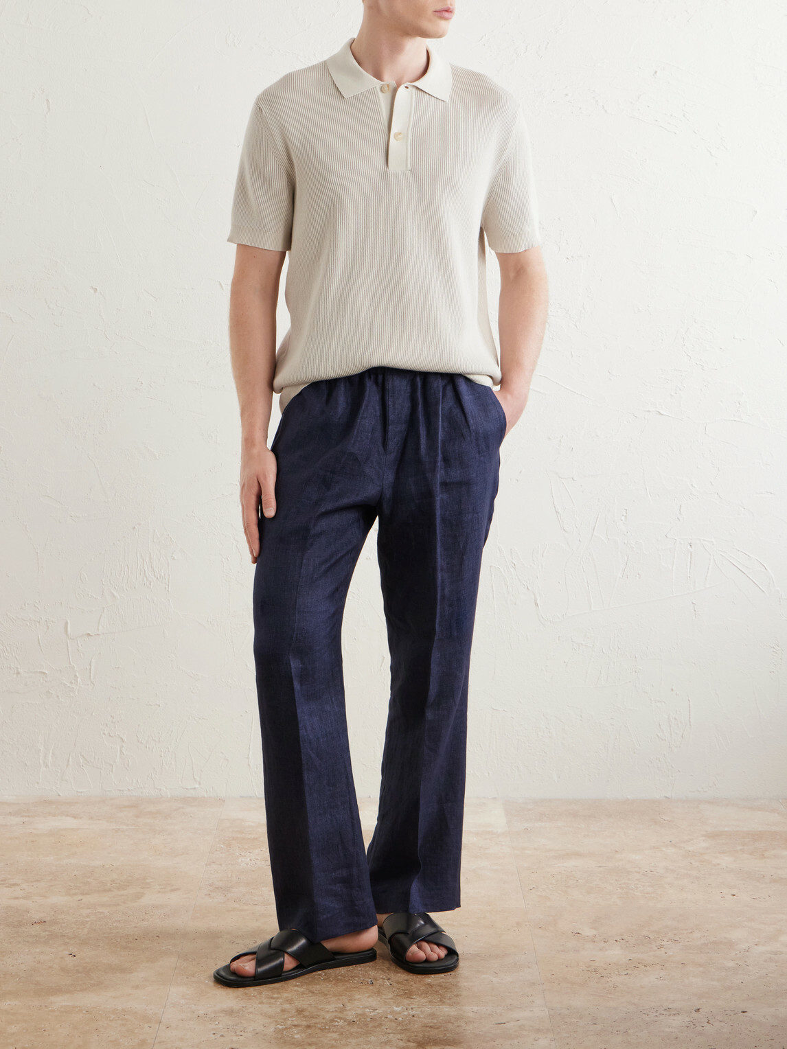 Sunspel - Ribbed Cotton Polo-Shirt - Neutrals