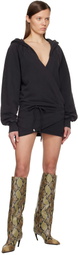 The Attico Black American Fleece Minidress