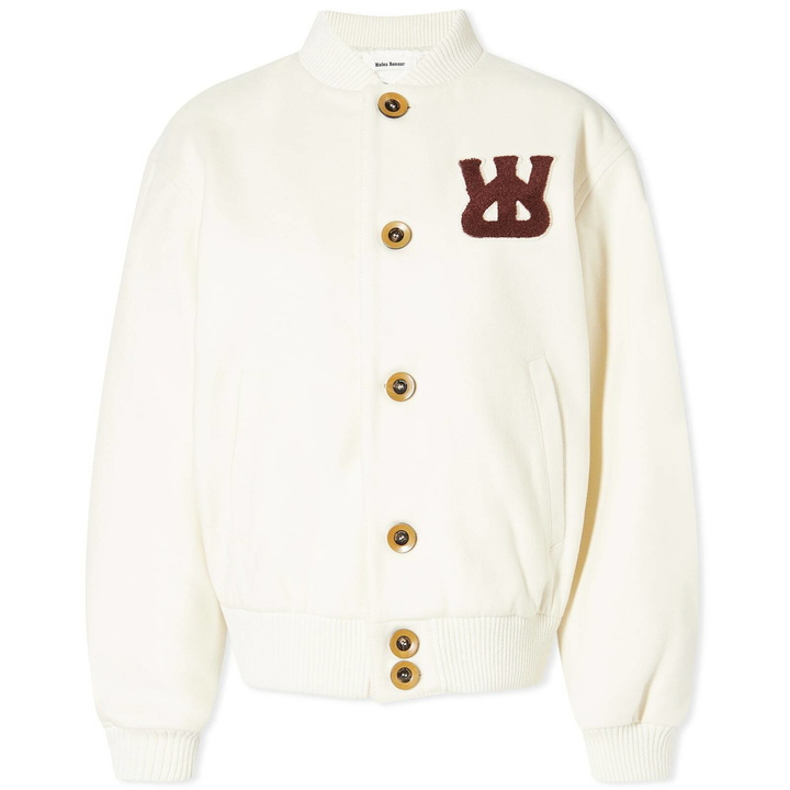 Photo: Wales Bonner Women's Sorbonne 56 Varsity Jacket in Ivory