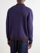 NN07 - Thor 60004 Checked Wool-Blend Cardigan - Blue