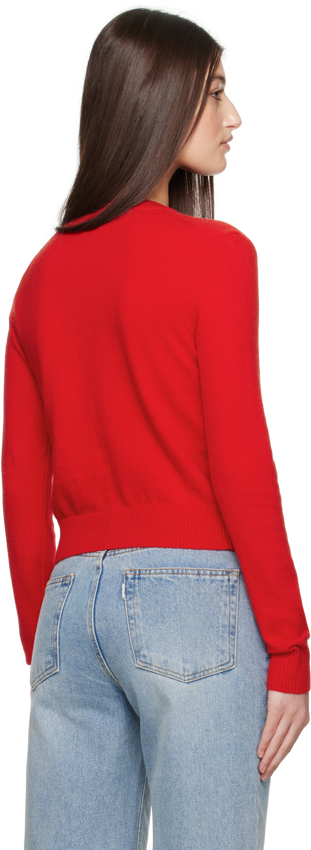 Dunst Red Essential Crewneck Knit Cardigan