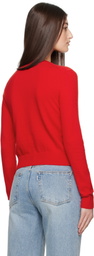 Dunst Red Essential Crewneck Knit Cardigan