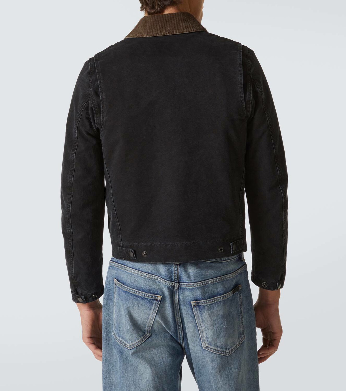 【Saint Laurent】Canvas jacket Saint Laurent Corduroy-trimmed cotton canvas jacket Saint