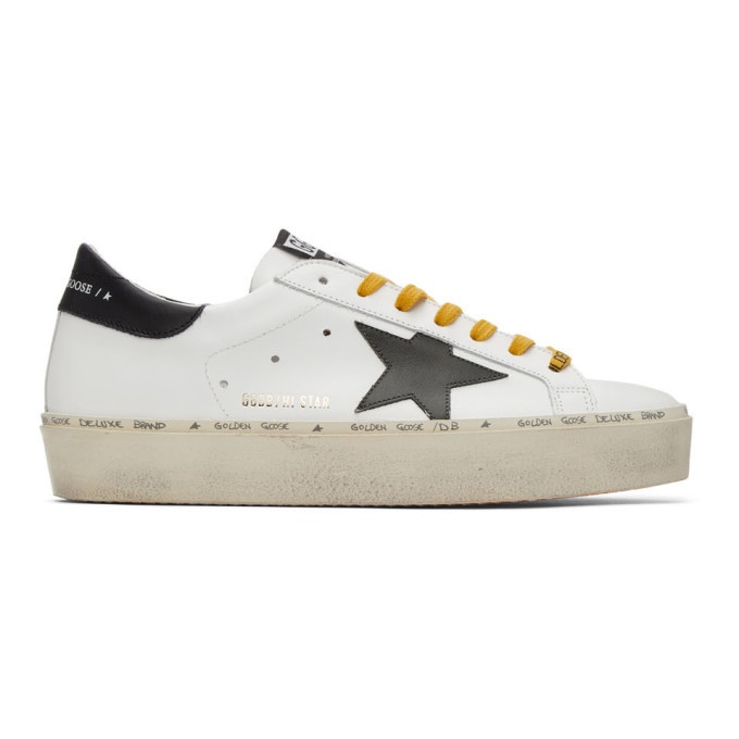 Photo: Golden Goose White and Green Hi Star Sneakers