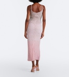 Là Fuori Embellished floral-appliqué gown