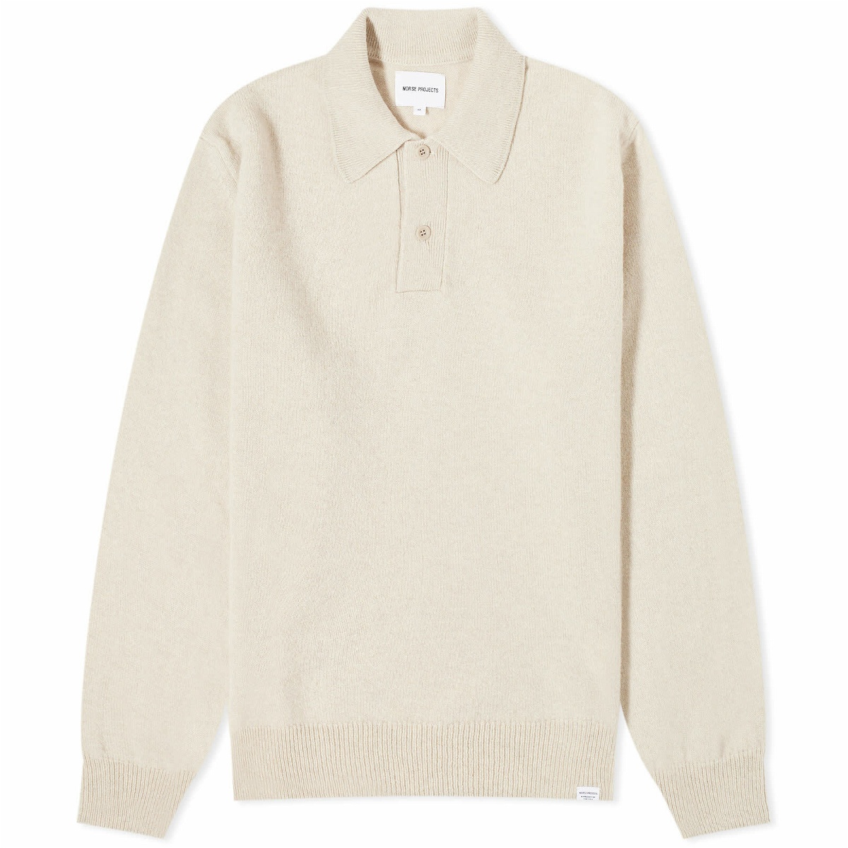 Photo: Norse Projects Men's Marco Merino Lambswool Polo Shirt in Oatmeal