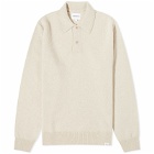Norse Projects Men's Marco Merino Lambswool Polo Shirt in Oatmeal