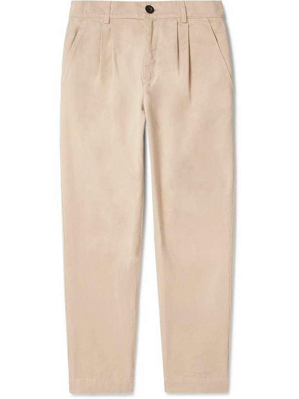 Photo: Mr P. - Tapered Pleated Cotton-Twill Trousers - Neutrals