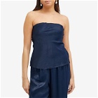 DONNI. Women's Satiny Tube Top in Navy