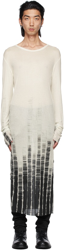 Photo: Ann Demeulemeester Off-White Cashmere Tie-Dye Long Sleeve T-Shirt