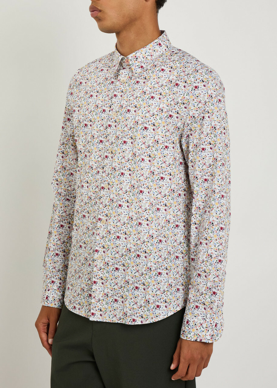 PS Paul Smith Patterned Tailored fit Stretch-cotton Shirt Multicoloured 1