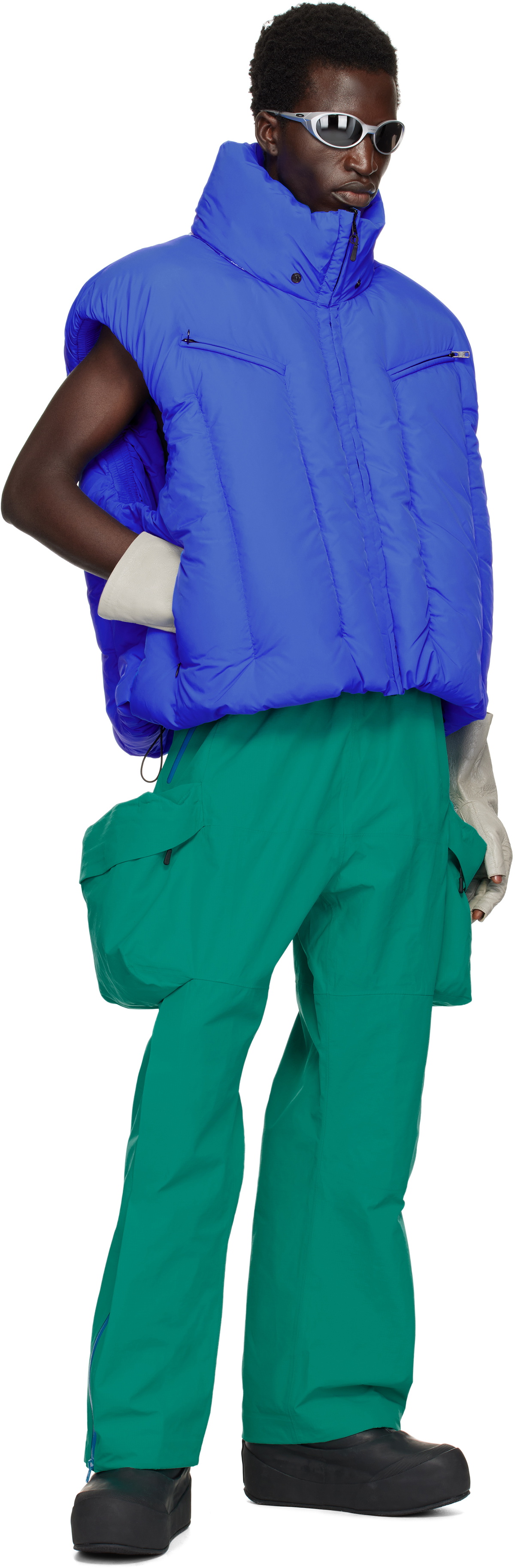 Dingyun Zhang Green 3D Pocket Ski Trousers