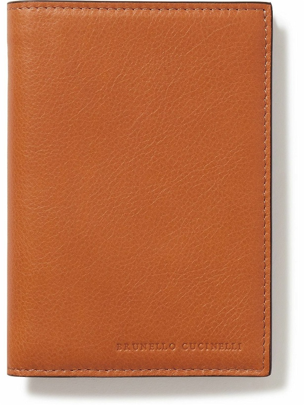 Photo: Brunello Cucinelli - Logo-Embossed Full-Grain Leather Passport Holder