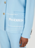Logo Print Suit Blazer in Blue