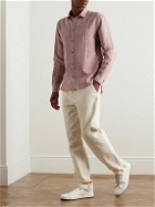 Zimmerli - Cutaway-Collar Linen and Cotton-Blend Shirt - Red