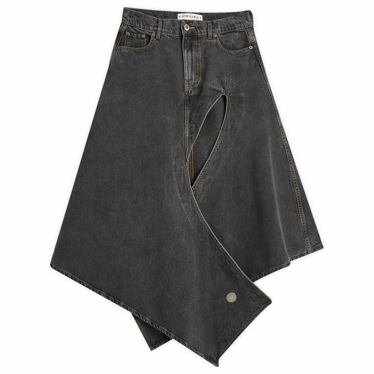 Y/Project Blue Cutout Midi Skirt Y/Project