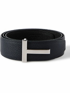 TOM FORD - 4cm Reversible Full-Grain Leather Belt - Blue