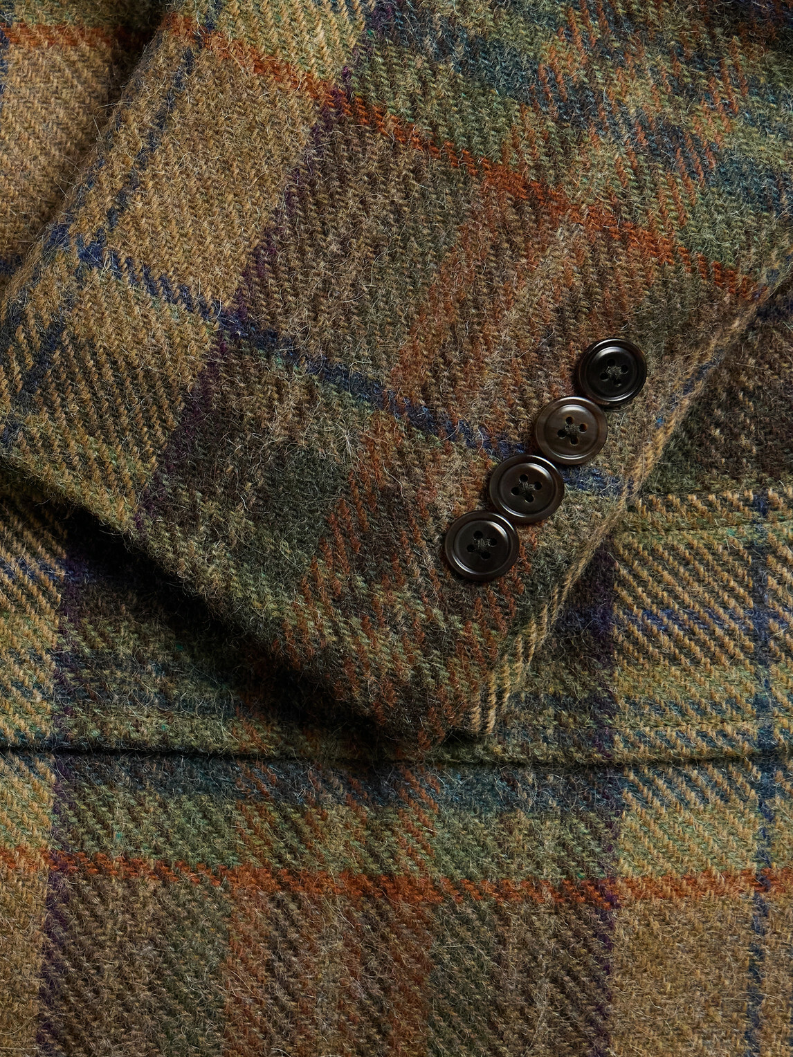 Polo Ralph Lauren - Suede-Trimmed Checked Wool Blazer - Green