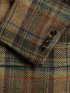Polo Ralph Lauren - Suede-Trimmed Checked Wool Blazer - Green
