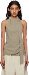 St. Agni Gray Bias Scarf Top