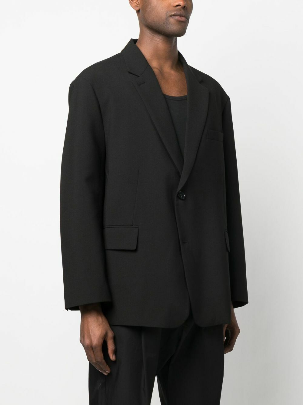 The Frankie Shop Black Beo Single-Breasted Blazer