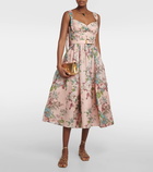 Zimmermann Matchmaker linen and silk midi dress